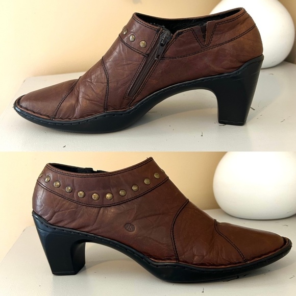 Josef Seibel Kendra Crinkle Leather Ankle Shoe/Bootie Cognac Size EU41/US10-10.5 - Picture 7 of 16
